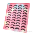 Pink Regenbogenschale 20 Paar natürliche flauschige Wimpern